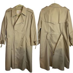 Vintage Retro London Fog Maincoats Timeless Tan Trench Coat Plus Size 12P